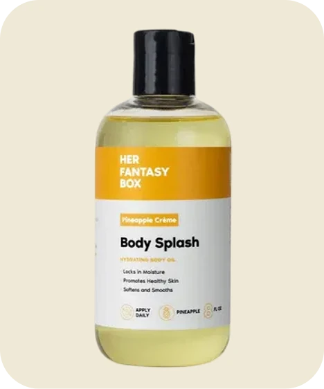 Her Fantasy Box Pineapple Crème Body Splash hydrating body oil that locks in moisture and softens skin
