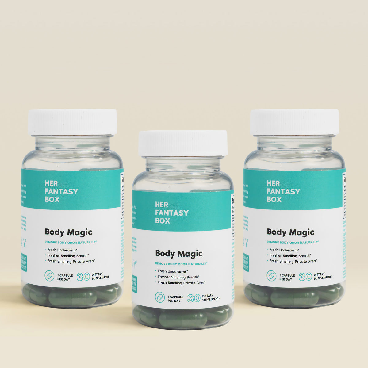 Body Magic Chlorophyll Pill for Feminine Odor - 3 pk