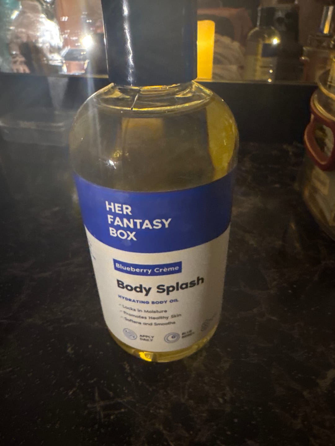 Customer photo review of Body Splash - Skin Smoothing Body Oil (Blueberry Créme)