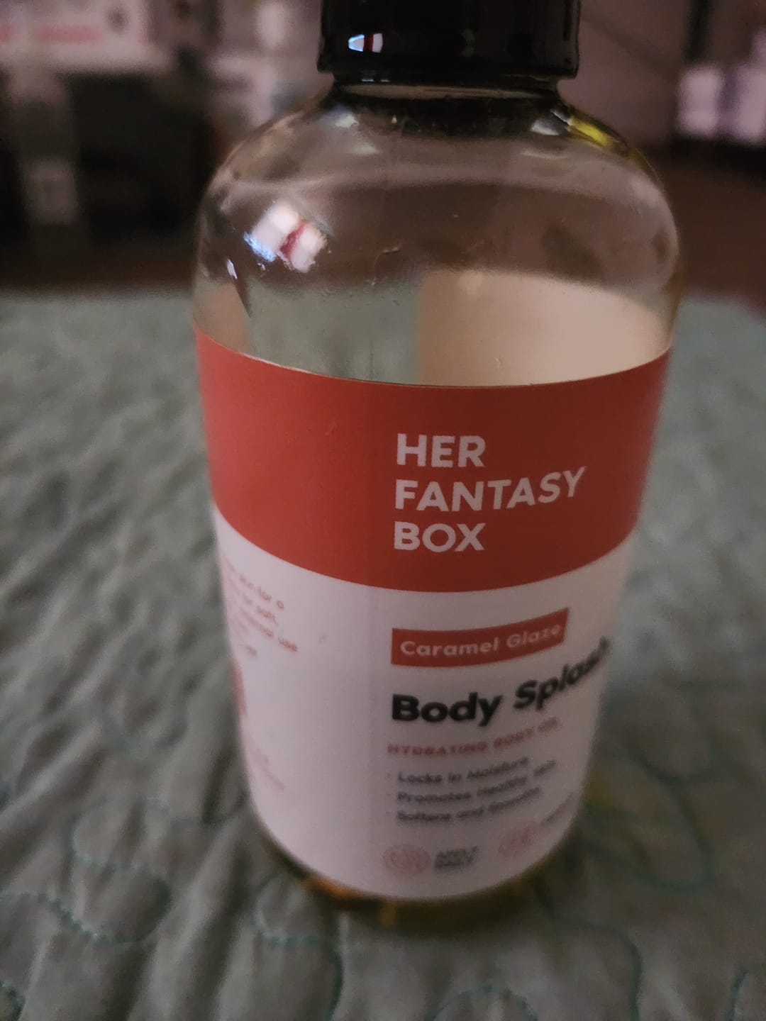 Customer photo review of Body Splash - Skin Smoothing Body Oil (Caramel Glaze)