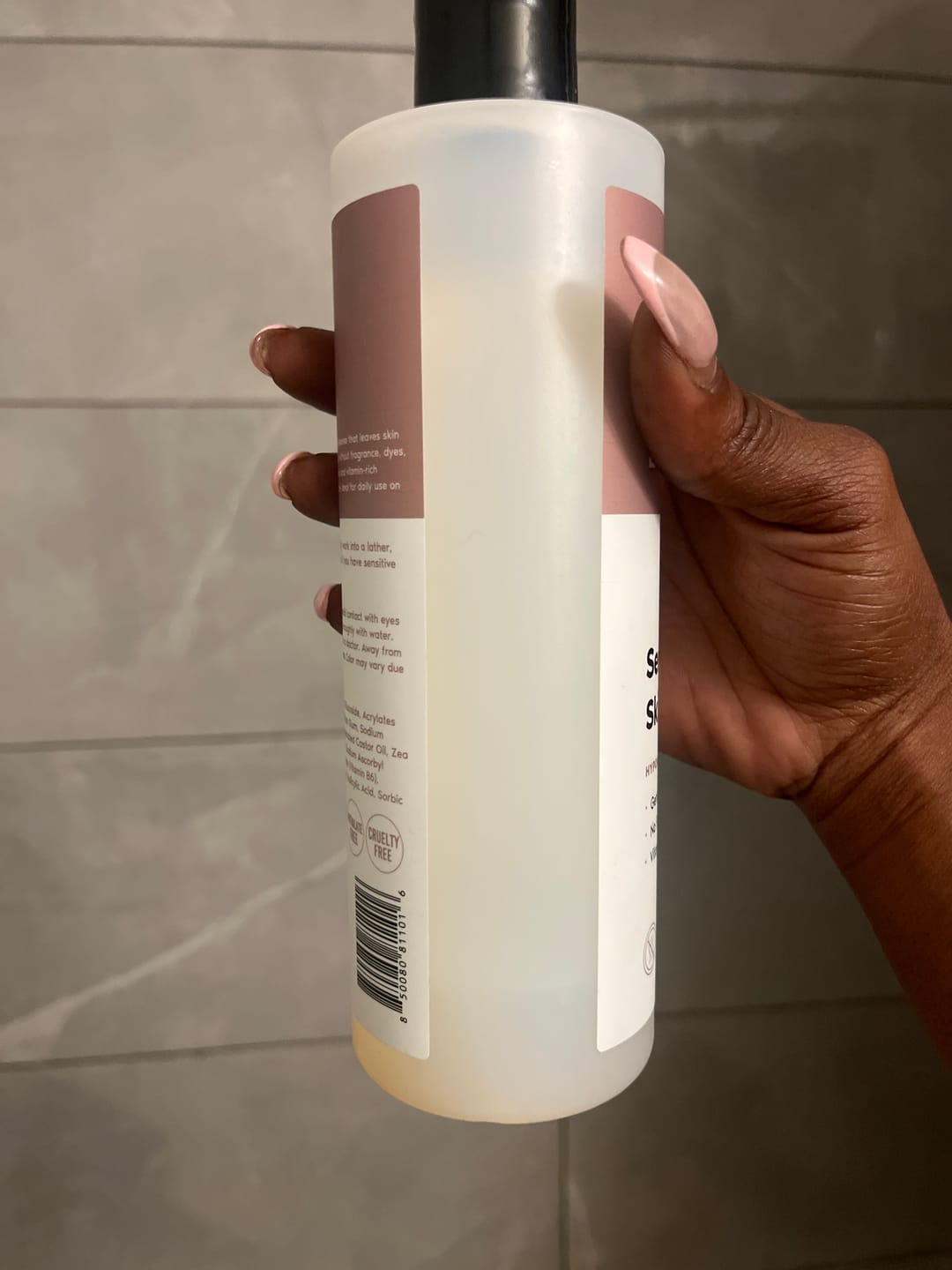 Customer photo review of Sensitive Skin Soother Hypoallergenic Body Wash