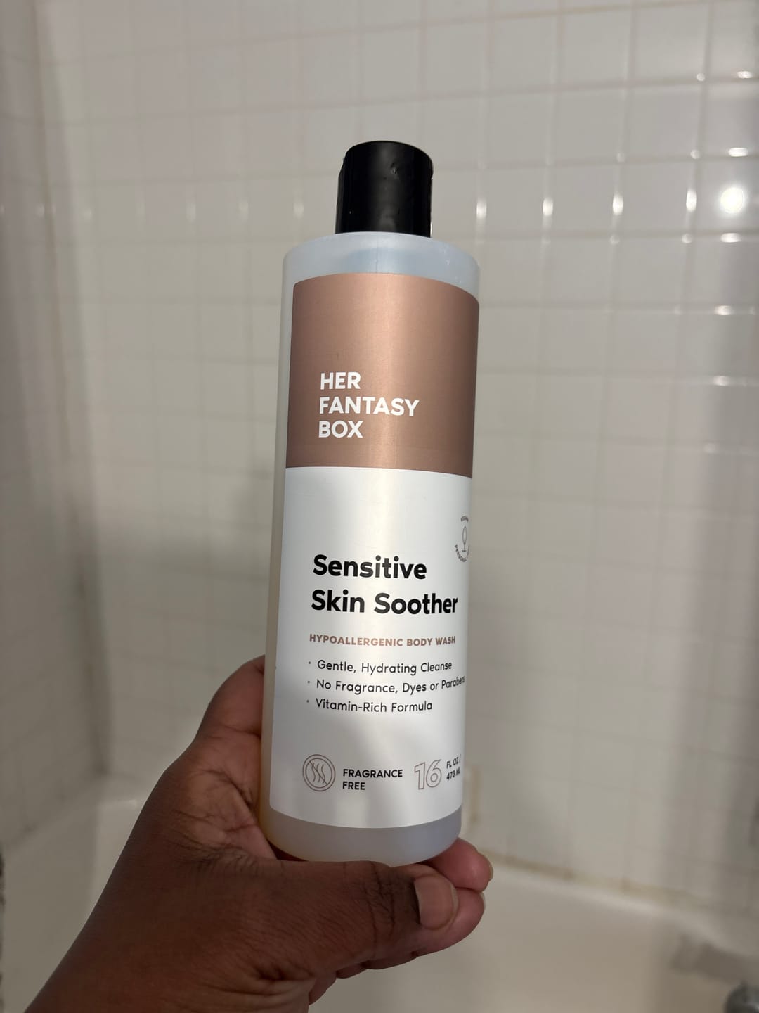 Customer photo review of Sensitive Skin Soother Hypoallergenic Body Wash