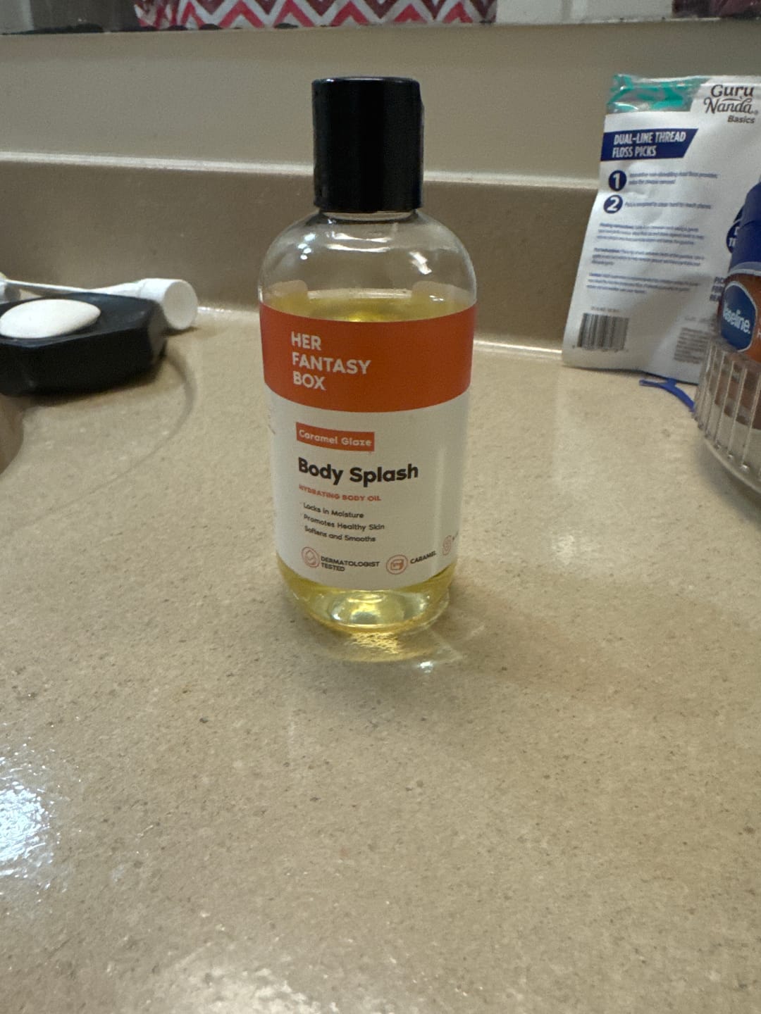 Customer photo review of Body Splash - Skin Smoothing Body Oil (Caramel Glaze)