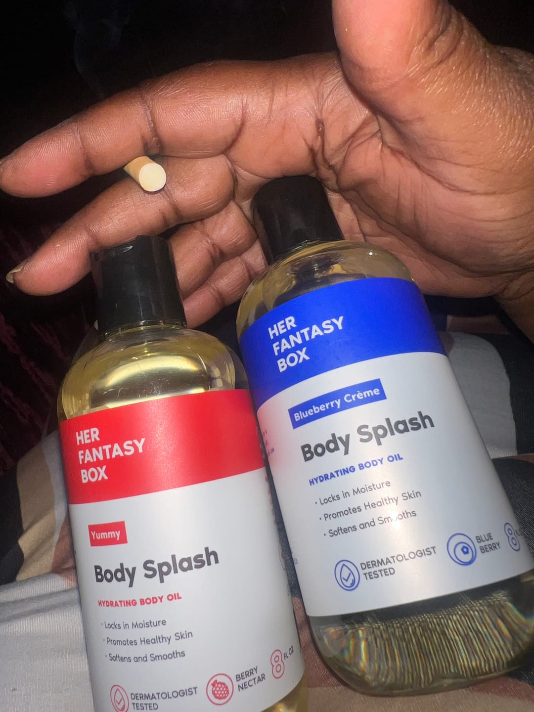 Customer photo review of Body Splash - Skin Smoothing Body Oil (Blueberry Créme)