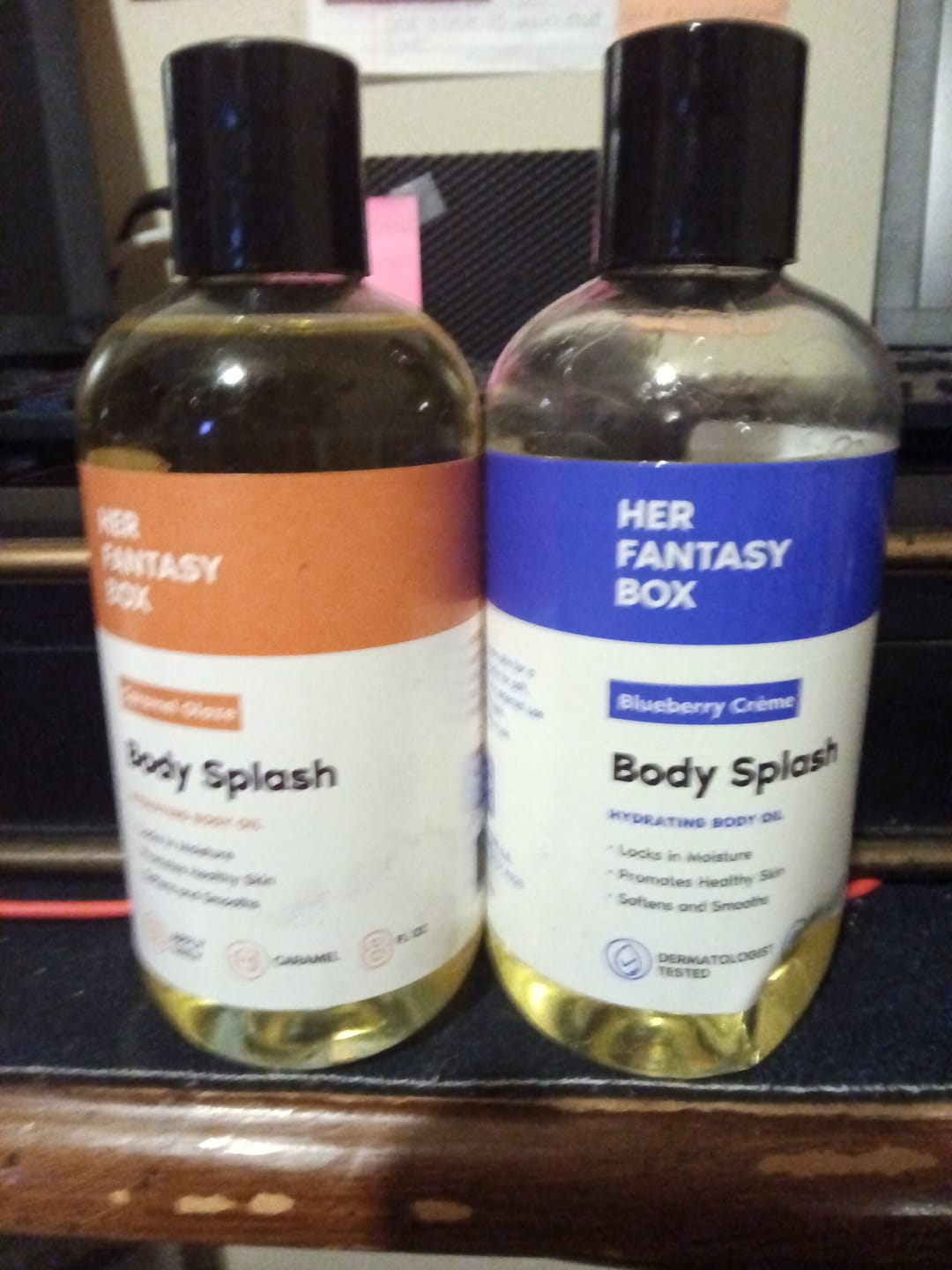 Customer photo review of Body Splash - Skin Smoothing Body Oil (Caramel Glaze)